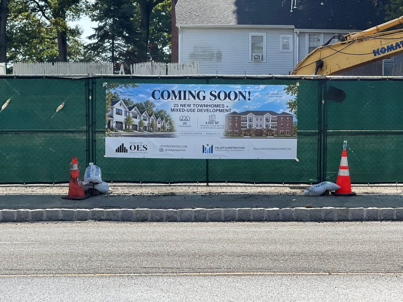 The Randolph site with the OES Coming Soon banner announcing 25 new townhomes
